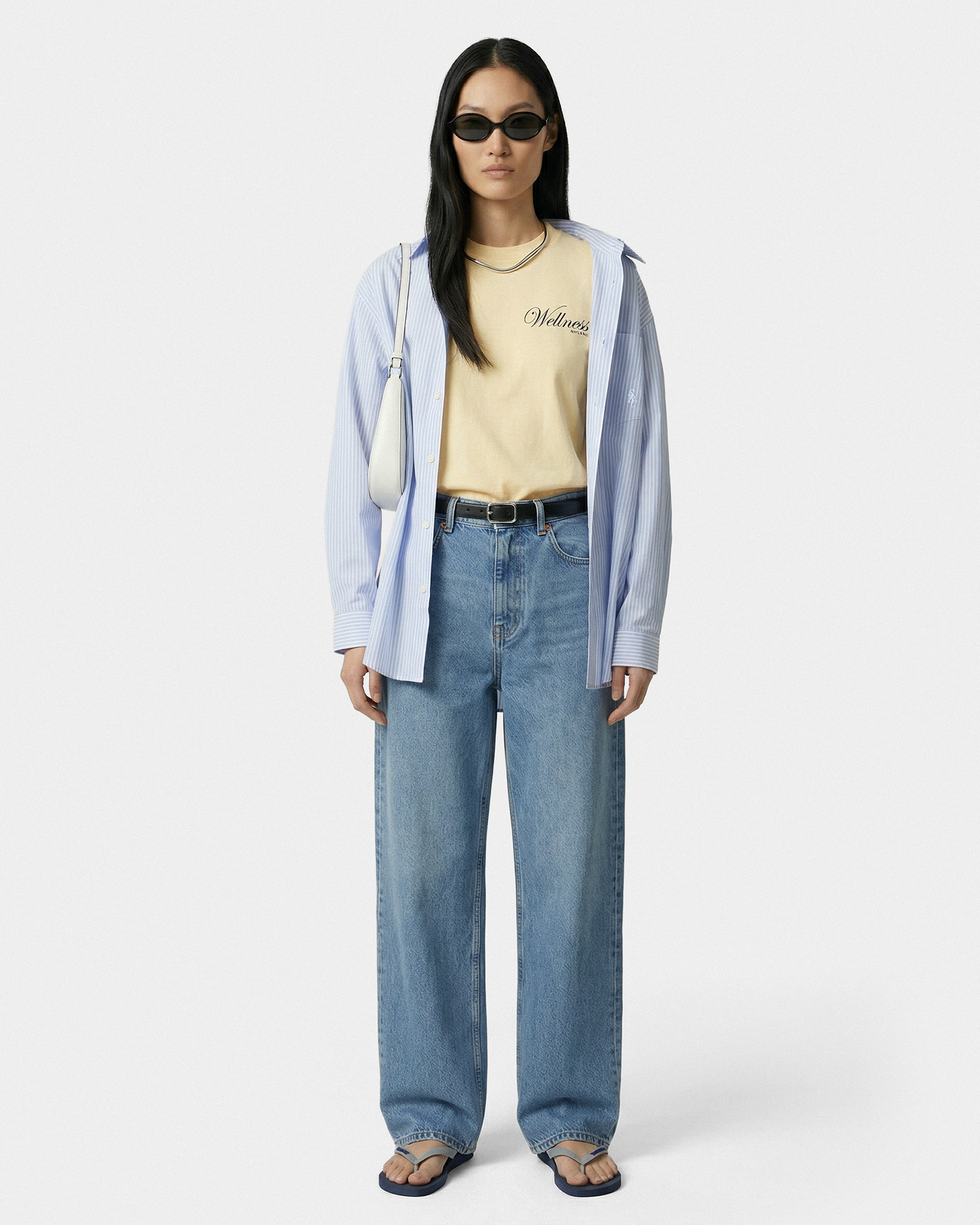 Chemise oversize SRC - Rayures bleues