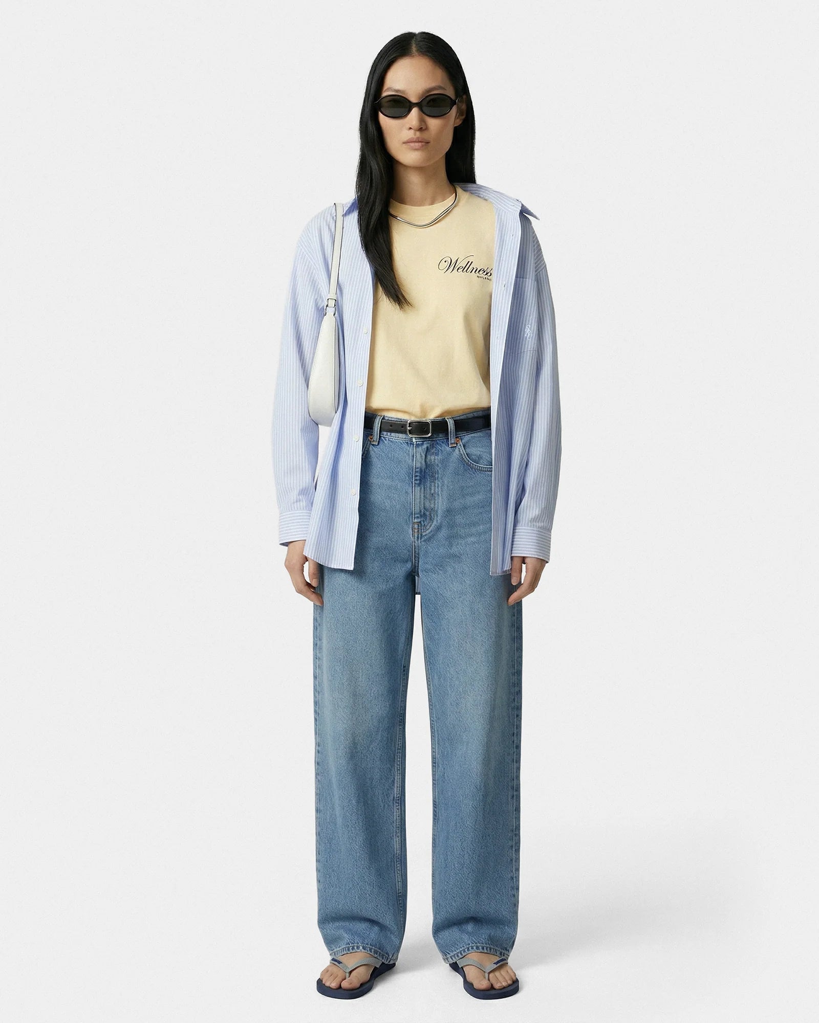 Chemise oversize SRC - Rayures bleues