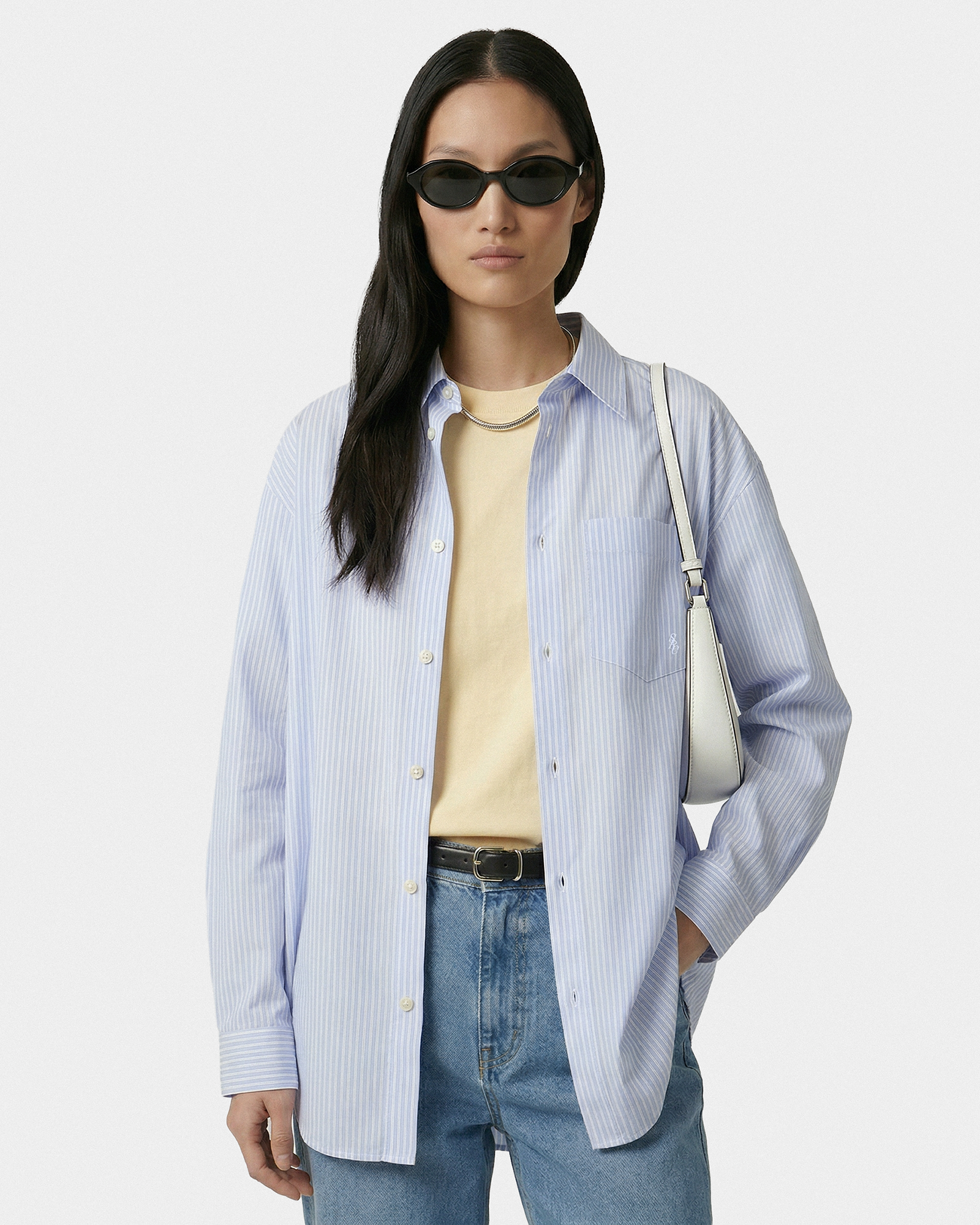 Chemise oversize SRC - Rayures bleues