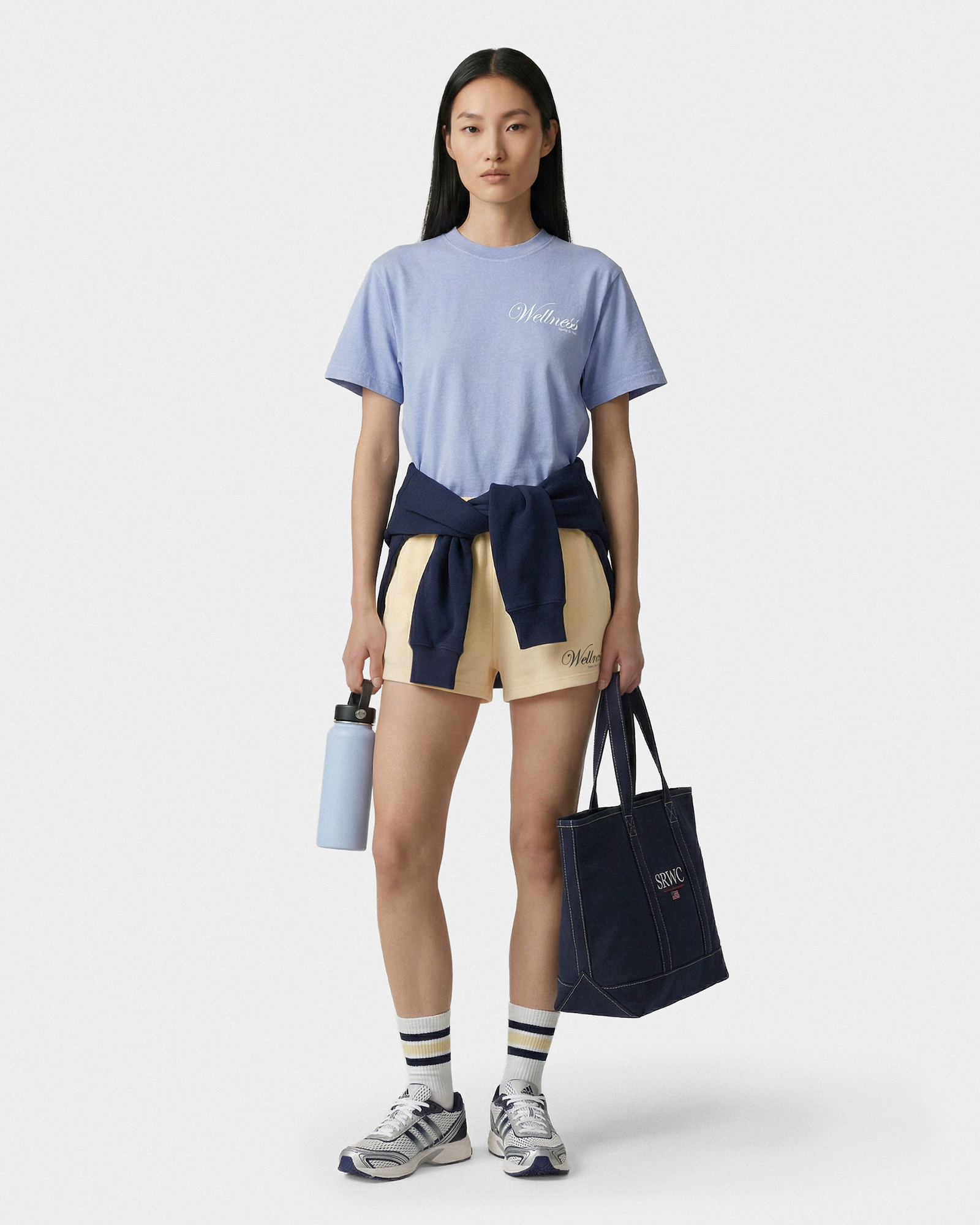 T-shirt Avenue - Periwinkle/Blanc