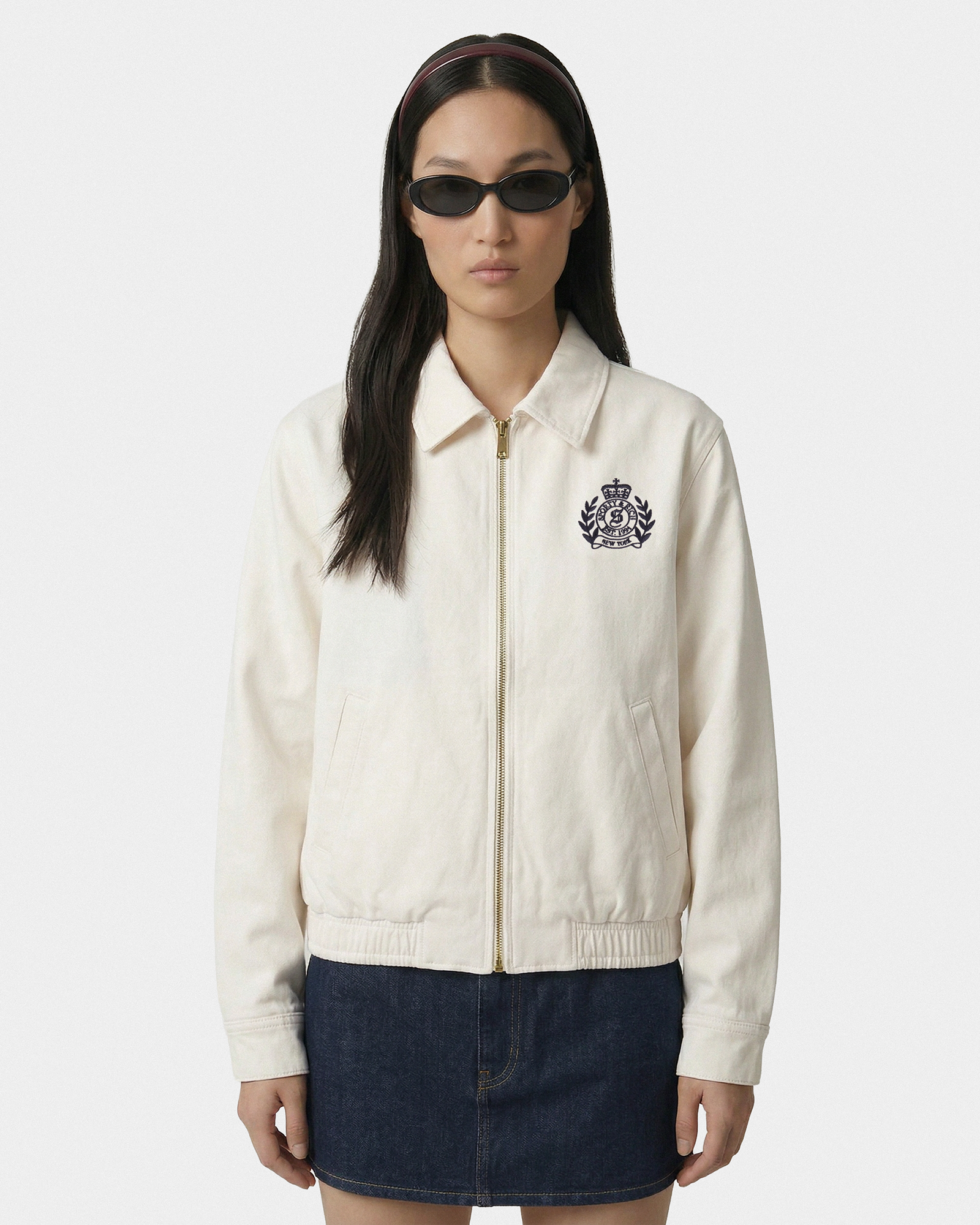 Veste « Prep » NY Crest - Écru/Bleu marine
