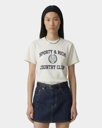 T-shirt Essential Varsity Crest - Écru/Bleu marine