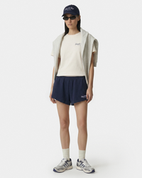 Short disco brodé Vendome LA - Bleu marine/Blanc