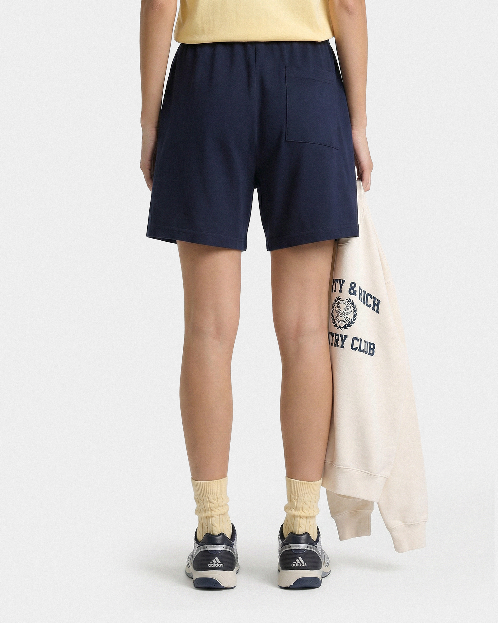 Short de sport Varsity Crest - Bleu marine/Blanc