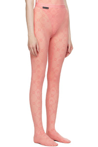 Recycled Mesh Flock Tights - Rose