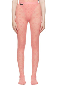 Recycled Mesh Flock Tights - Rose