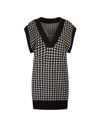 Robe pull Stendhal sans manche - Black & White