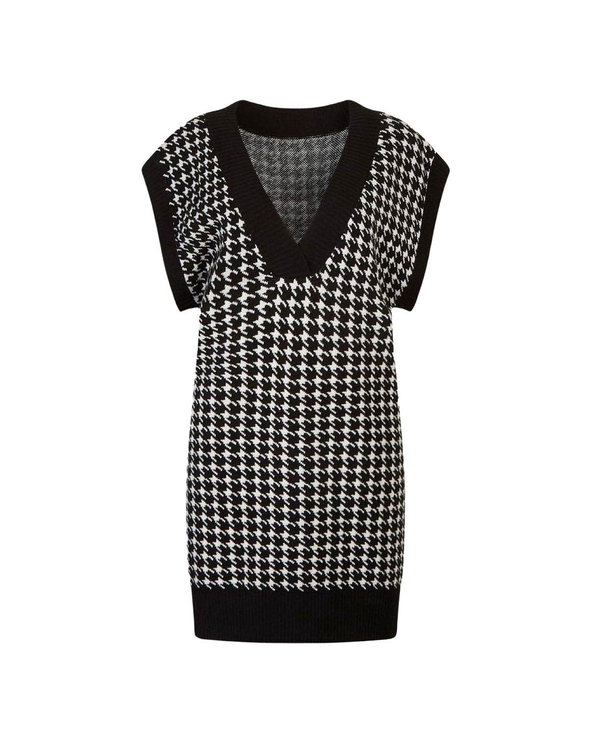 Robe pull Stendhal sans manche - Black & White