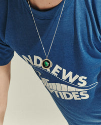 Stromboli N°1 necklace in yellow gold set with diamonds - Turquoise & Diamond