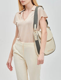 PAS INFO   Sac Hobo en cuir - Marshmallow