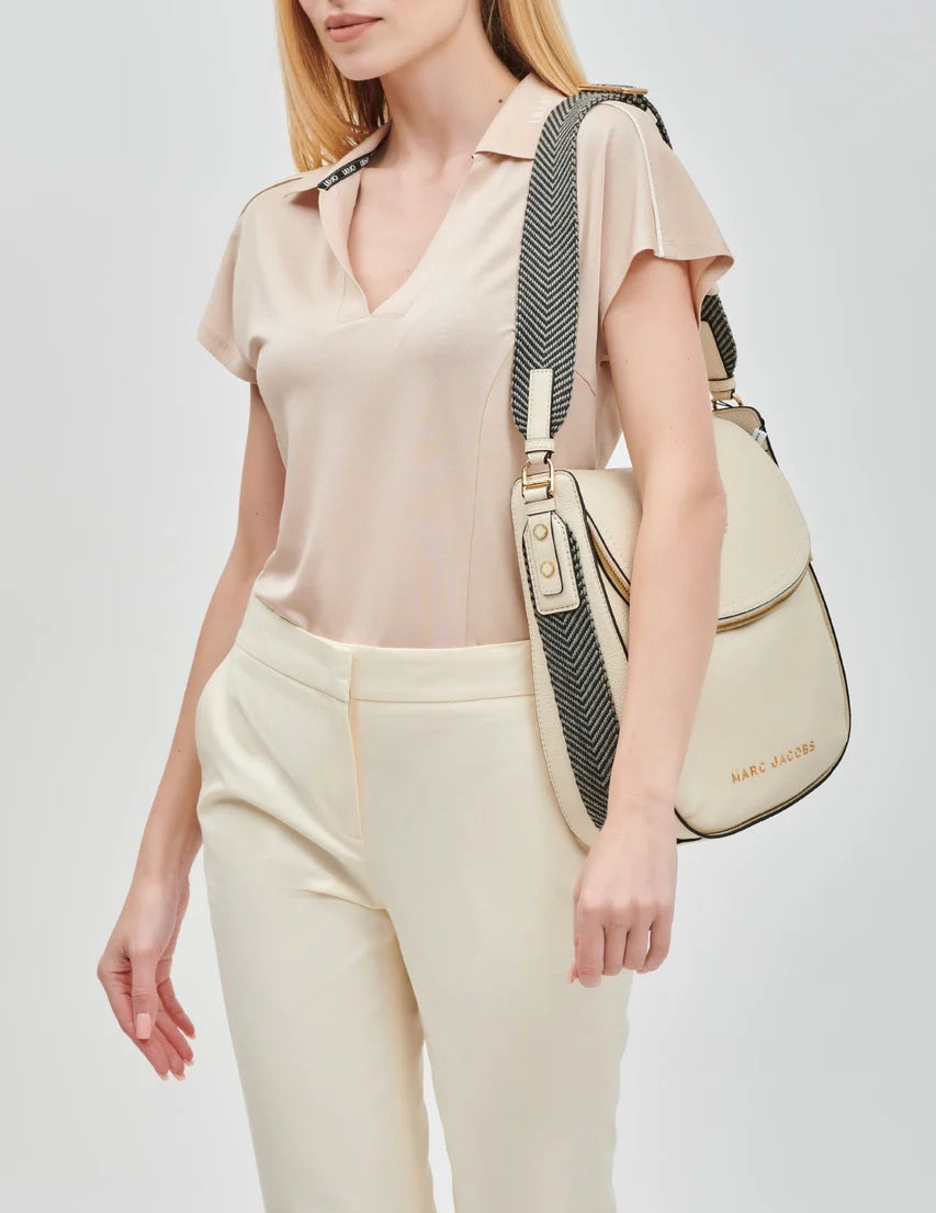 PAS INFO   Sac Hobo en cuir - Marshmallow