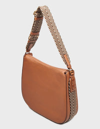 PAS INFO   Sac Hobo en cuir - Cognac