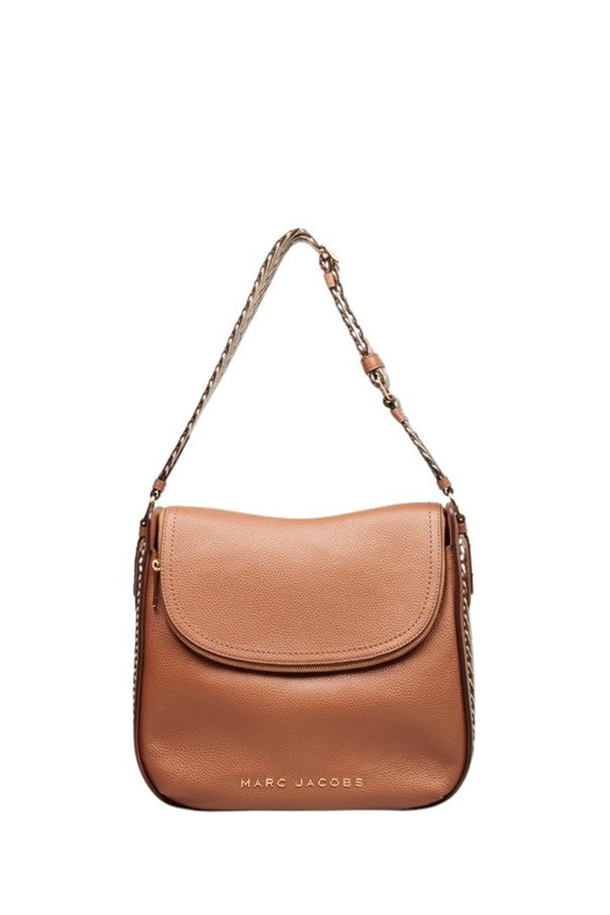 PAS INFO   Sac Hobo en cuir - Cognac