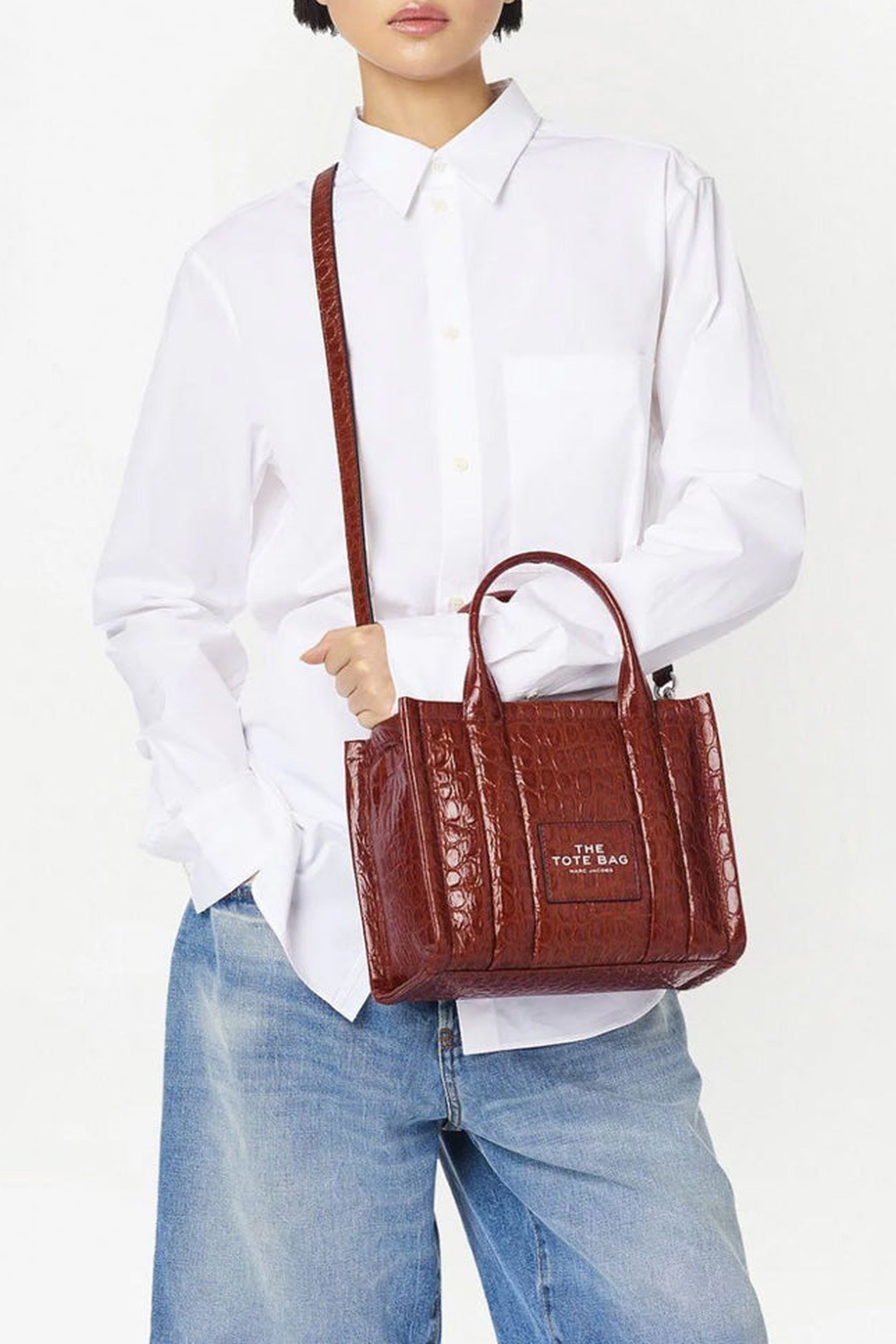 Petit sac à bandoulière The Tote Bag en cuir - Spice Brown