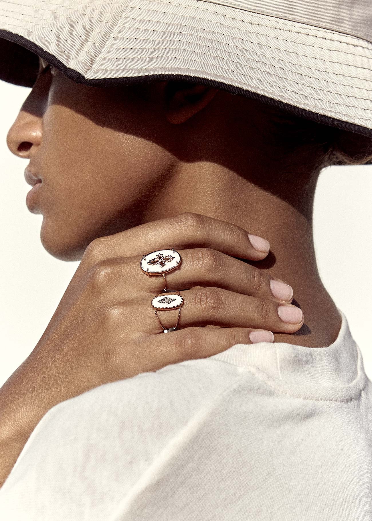 Bague Mahe en or rose sertie de diamant - Argent & Diamant