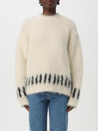 Round-neck wool knit jumper - Off White