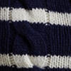 Cardigan rayé torsadé en laine et cachemire mélangé - Hunter Navy & Authentic Cream