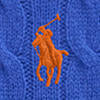 Pull col en V torsadé en laine et cachemire mélangé - Lapis Blue