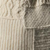 Wool cashmere blend patchwork cardigan with shawl collar - Classic Cream