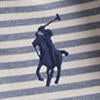 Polo en piqué rayé Custom Slim Fit - Earth Blue & White