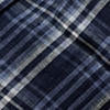 Tartan linen twill shirt - Indigo Blue