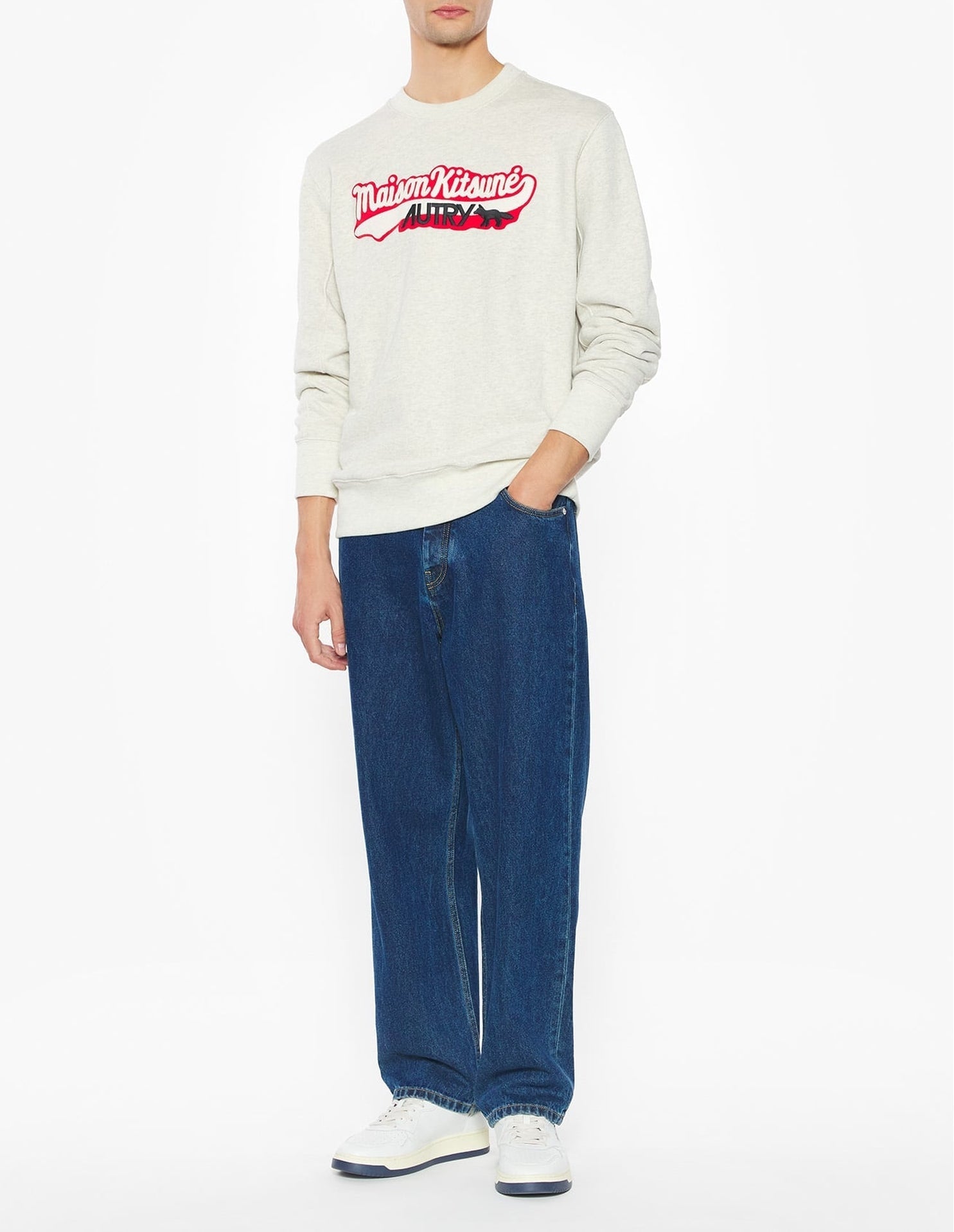 Sweatshirt Maison Kitsuné x Autry - Light Grey Melange