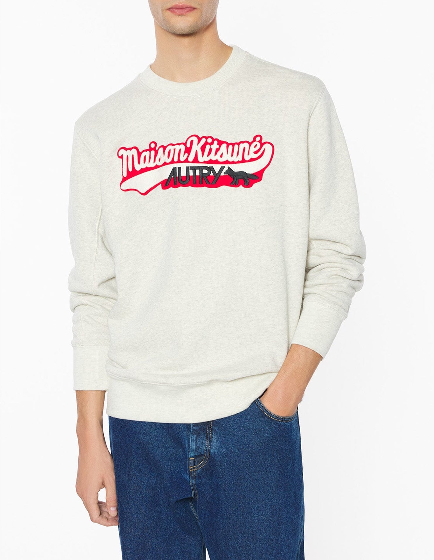 Maison Kitsuné x Autry Sweatshirt - Light Grey Melange