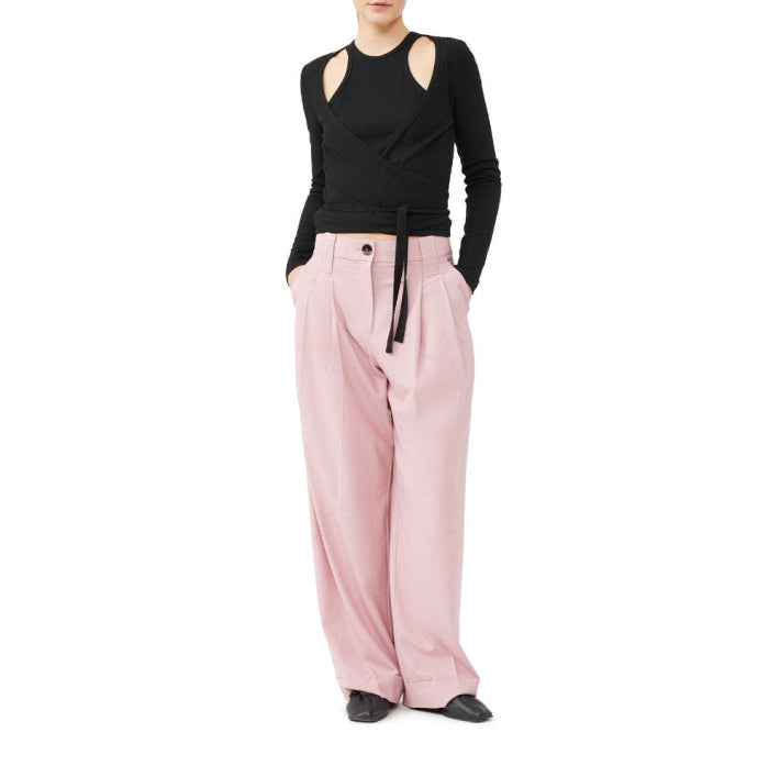 Blouse portefeuille côtelé - Black