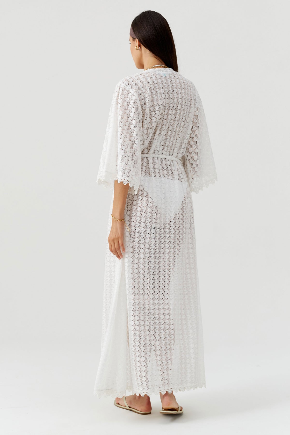 Caftan Tali ceinturé - White