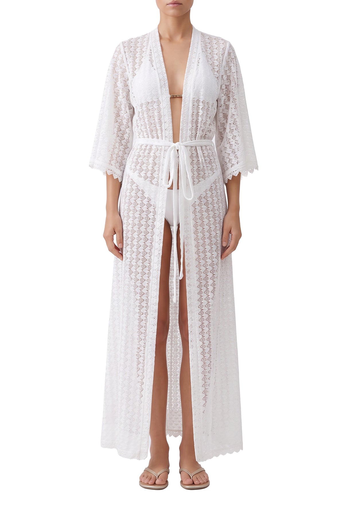 Caftan Tali ceinturé - White