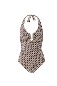 Maillot une pièce halter Tampa imprimé - Chain
