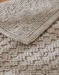Tapis de bain en coton nid d'abeille - Sable