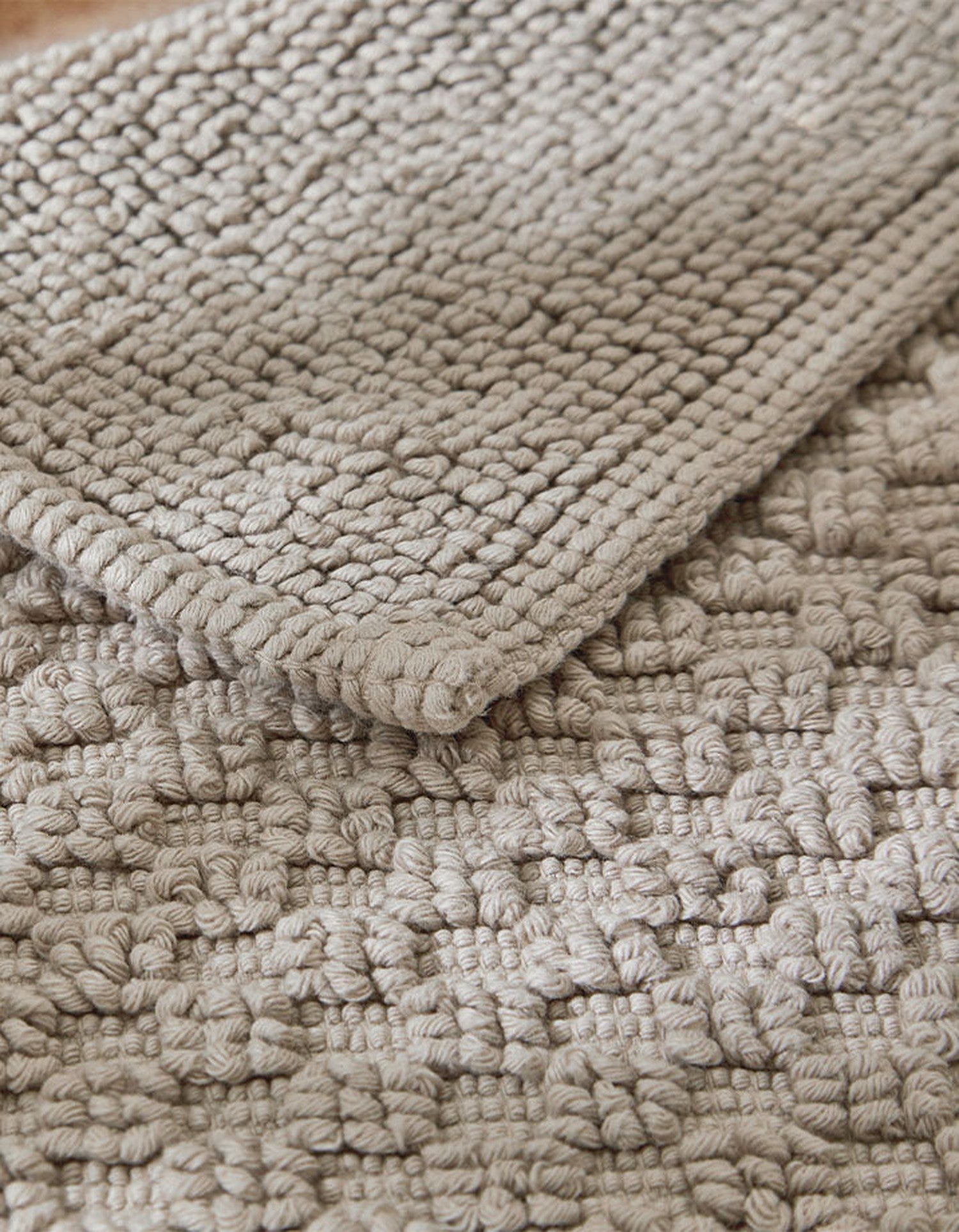 Tapis de bain en coton nid d'abeille - Sable