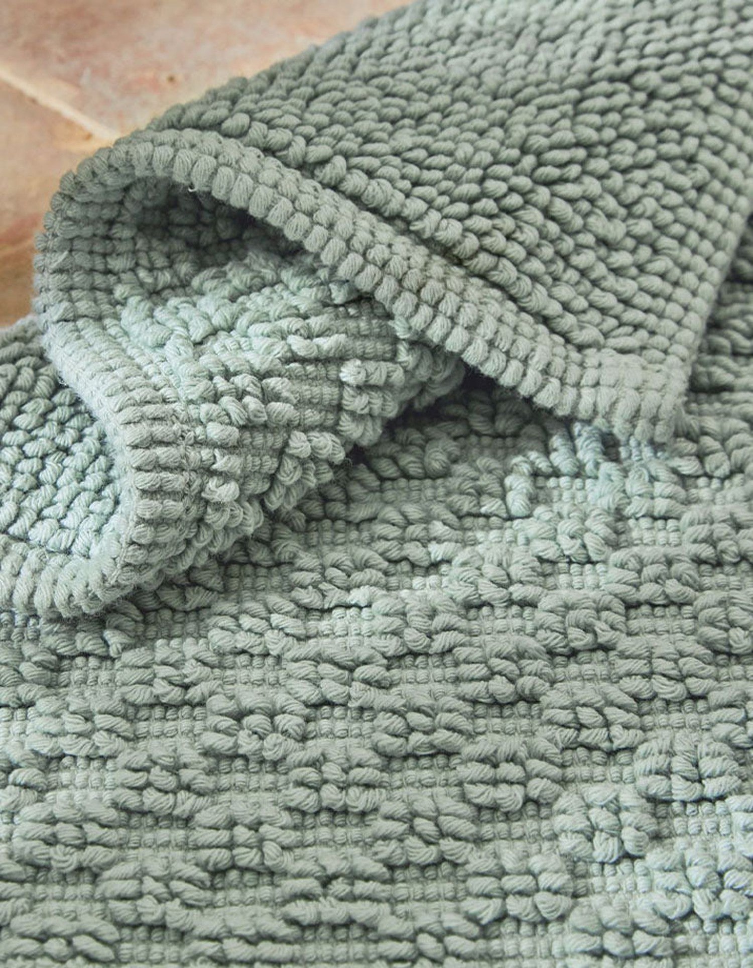 Tapis de bain en coton nid d'abeille - Vert