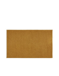 Tapis de bain en coton nid d'abeille - Ocre
