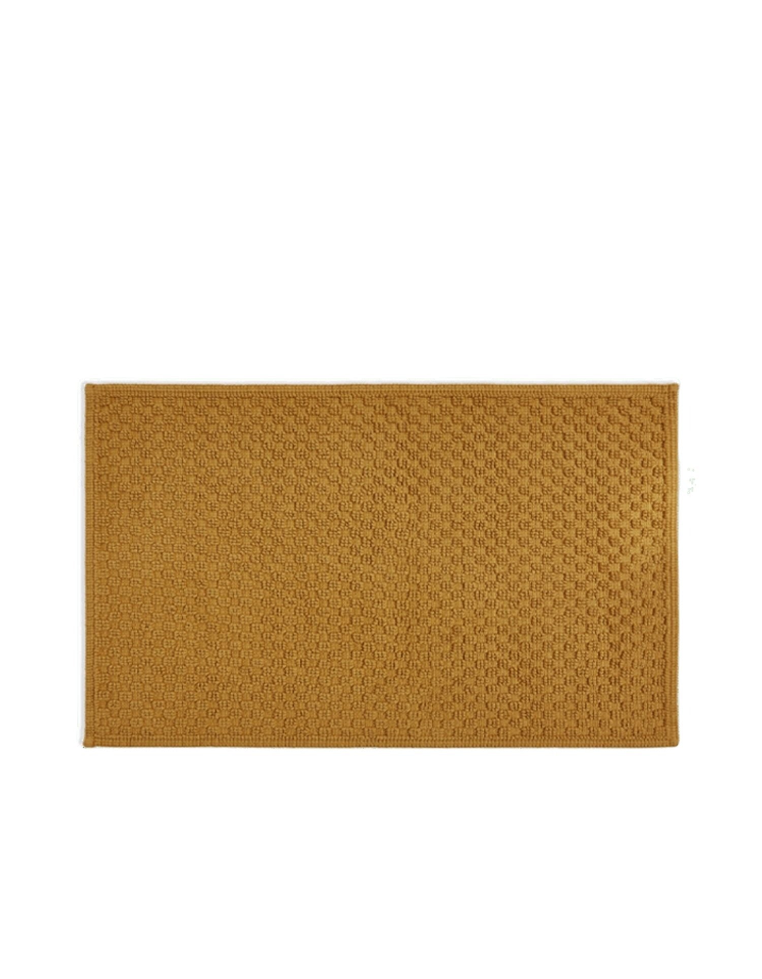 Tapis de bain en coton nid d'abeille - Ocre