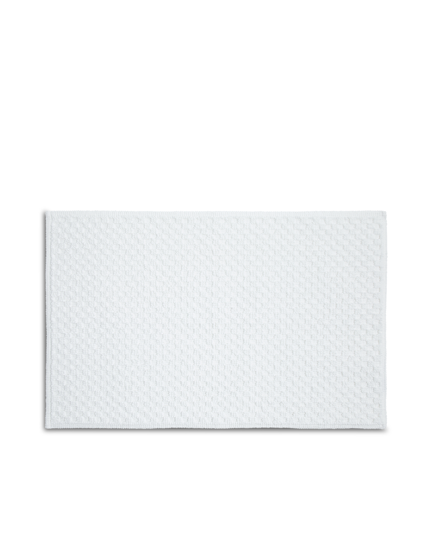 Tapis de bain en coton nid d'abeille - Blanc