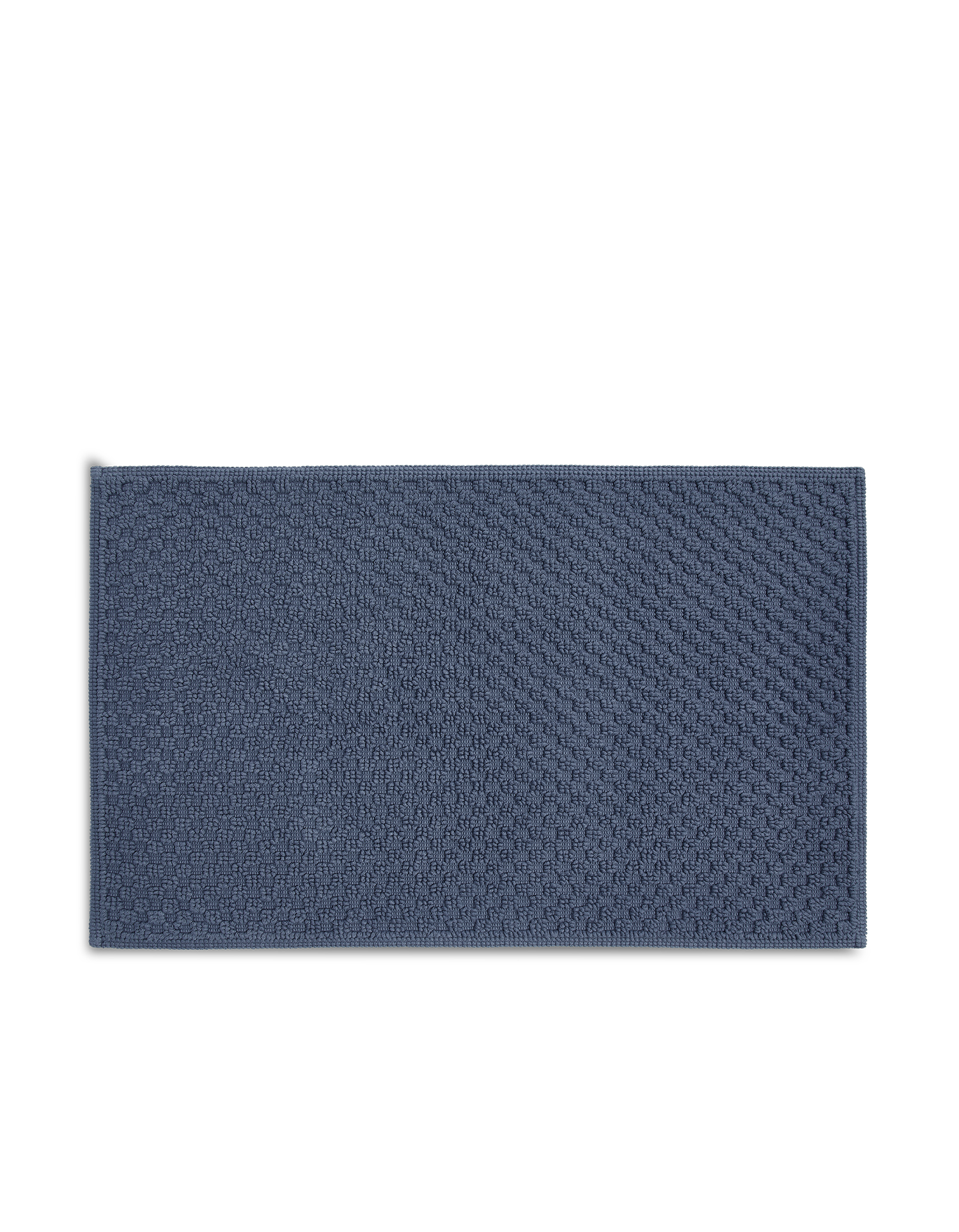 Cotton honeycomb bath mat - Blue