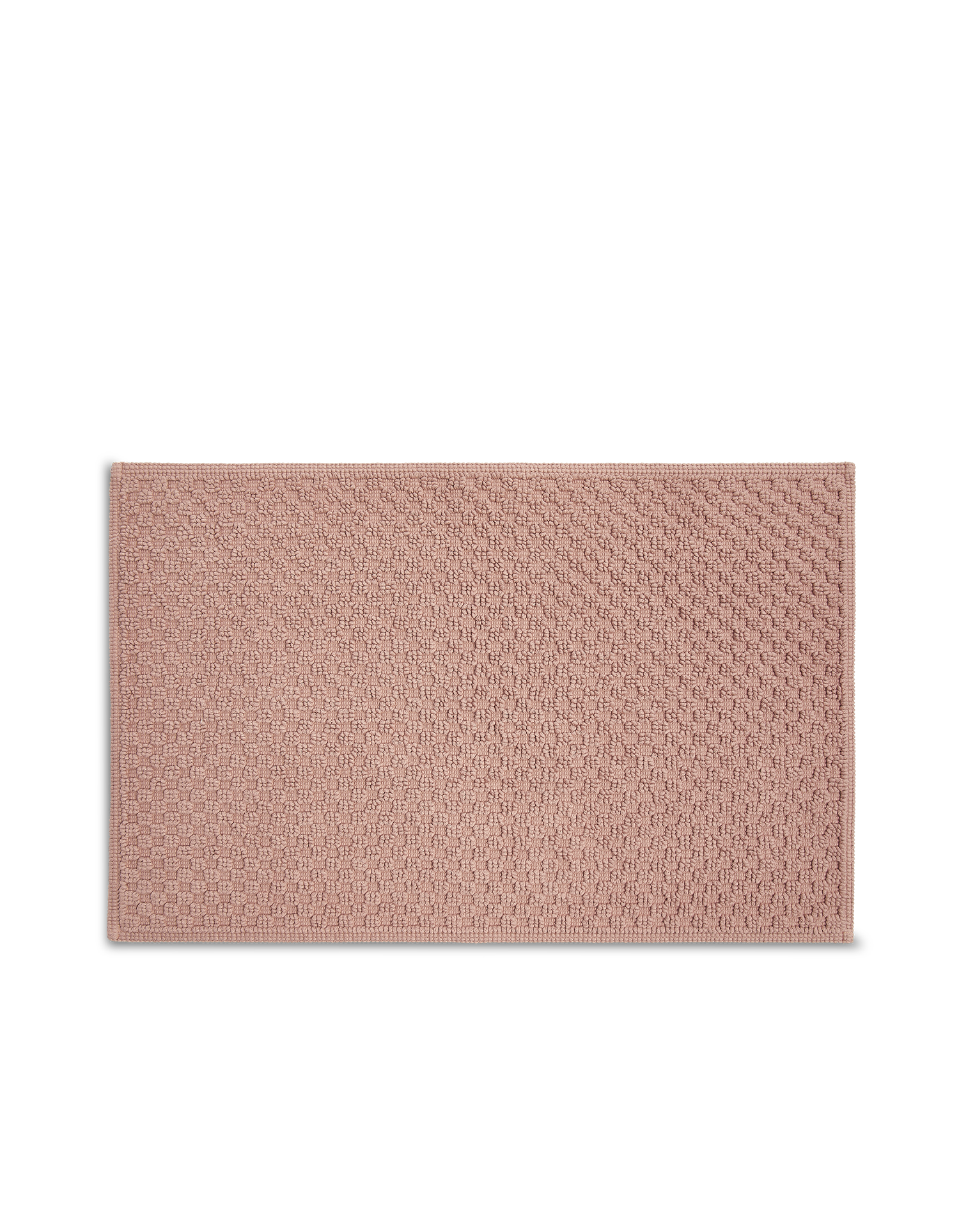 Tapis de bain en coton nid d'abeille - Vieux Rose