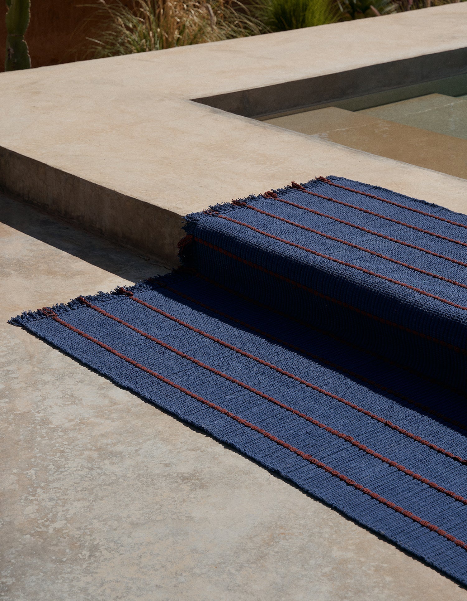 Tapis tressé en coton - Marine