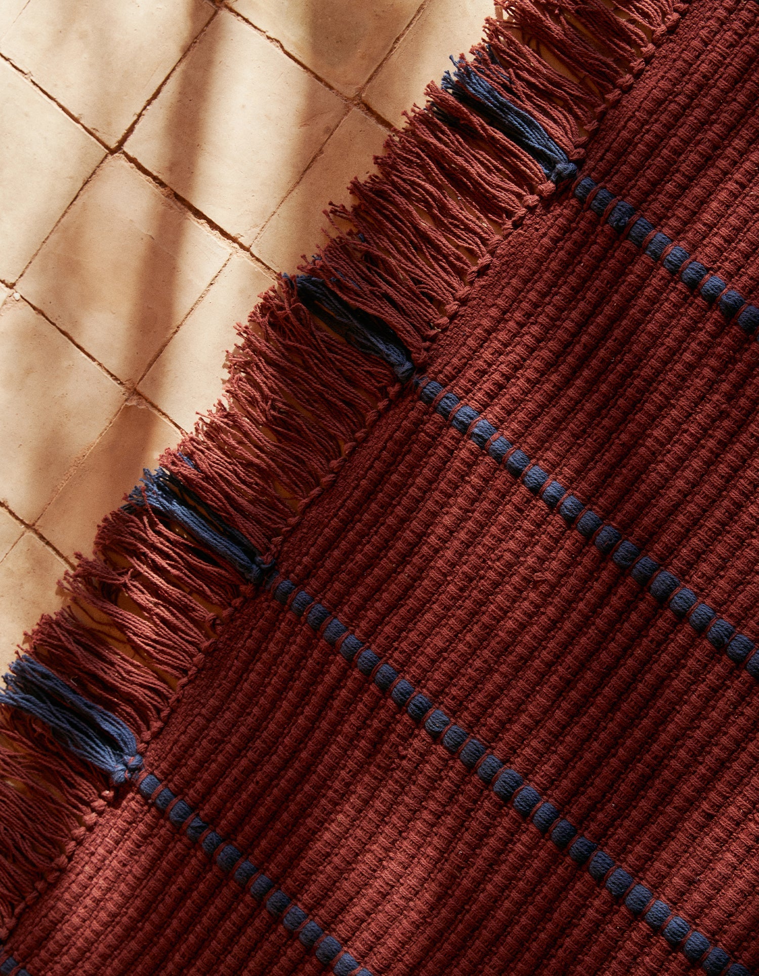 Tapis tressé en coton - Terracotta