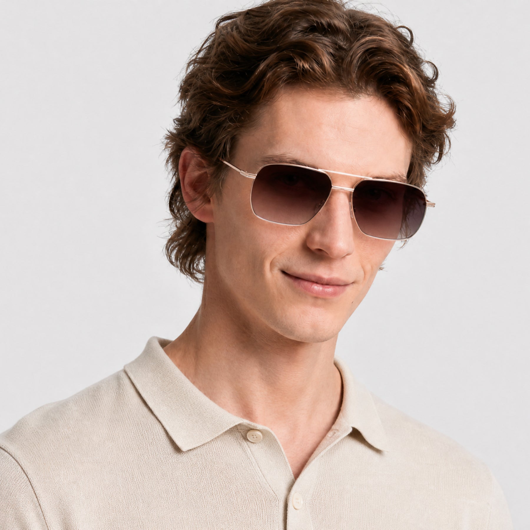 Lunettes de soleil Royale - Shiny Rose Gold & Gradient Brown