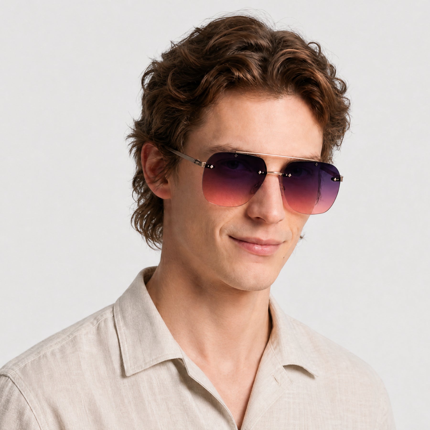 Lunettes de soleil Daniel - Shiny Rose Gold & Gradient