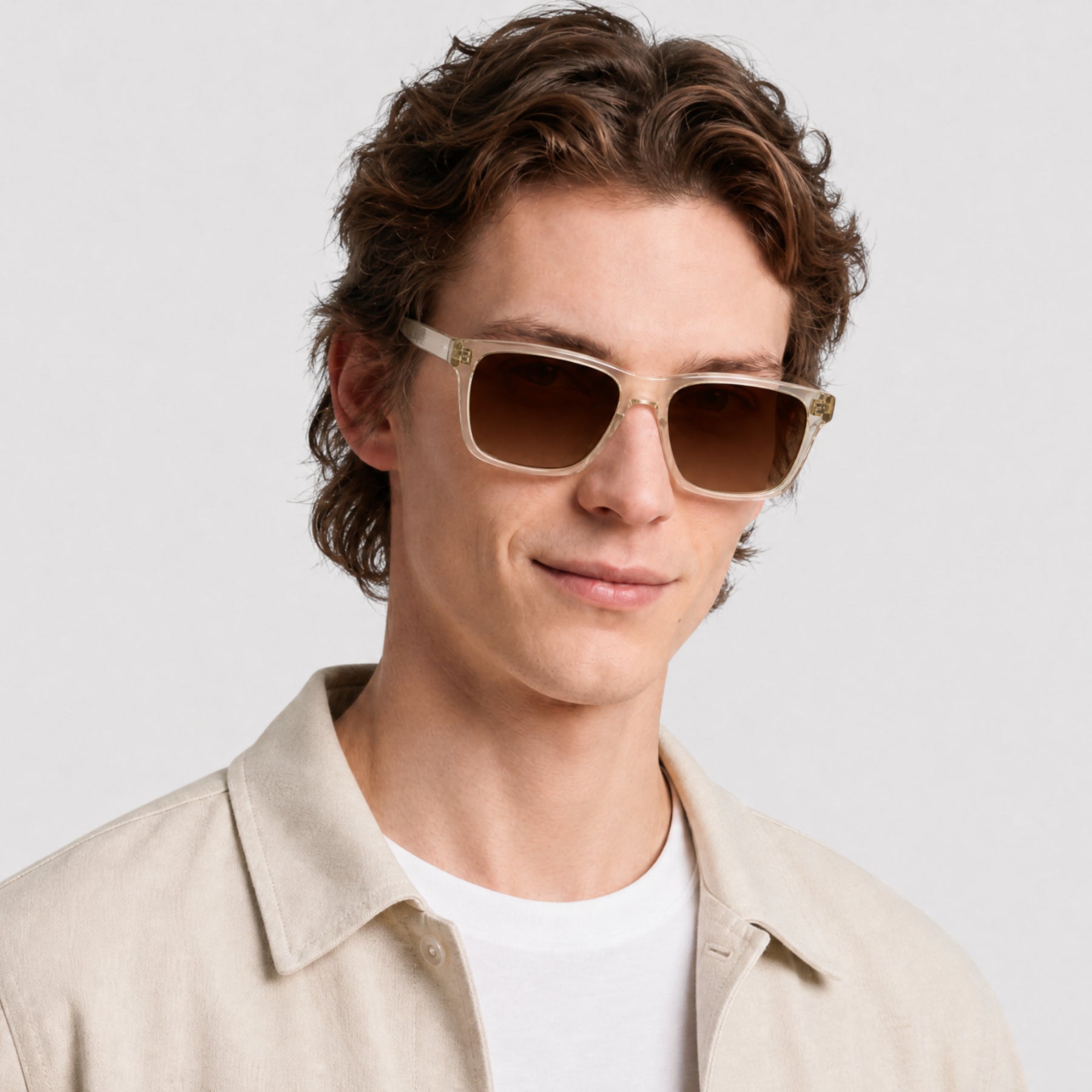 Lunettes de soleil Walker - Shiny Beige & Brown Polarized