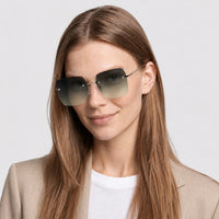 Lunettes de soleil Sharona - Shiny Palladium & Gradient Green