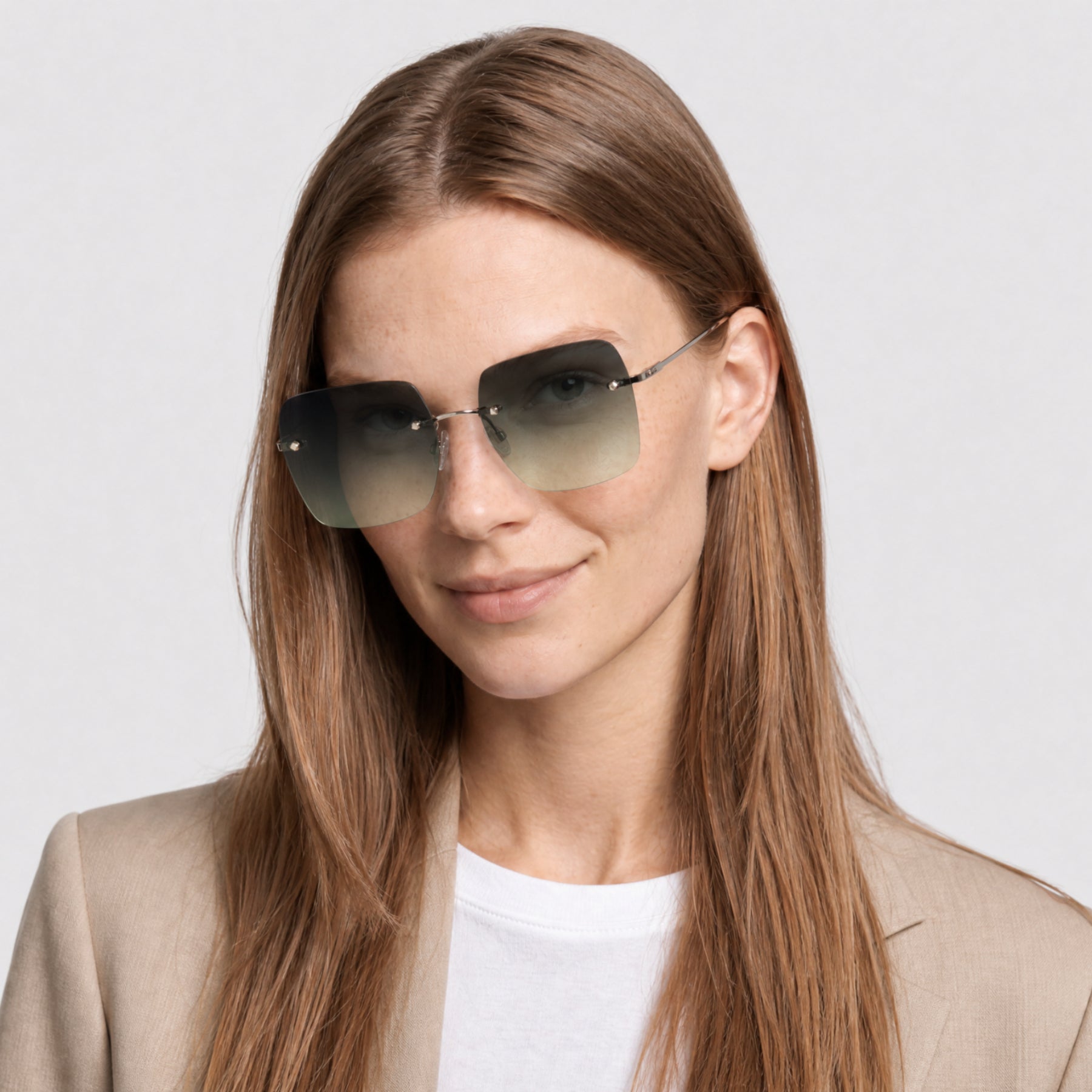 Lunettes de soleil Sharona - Shiny Palladium & Gradient Green