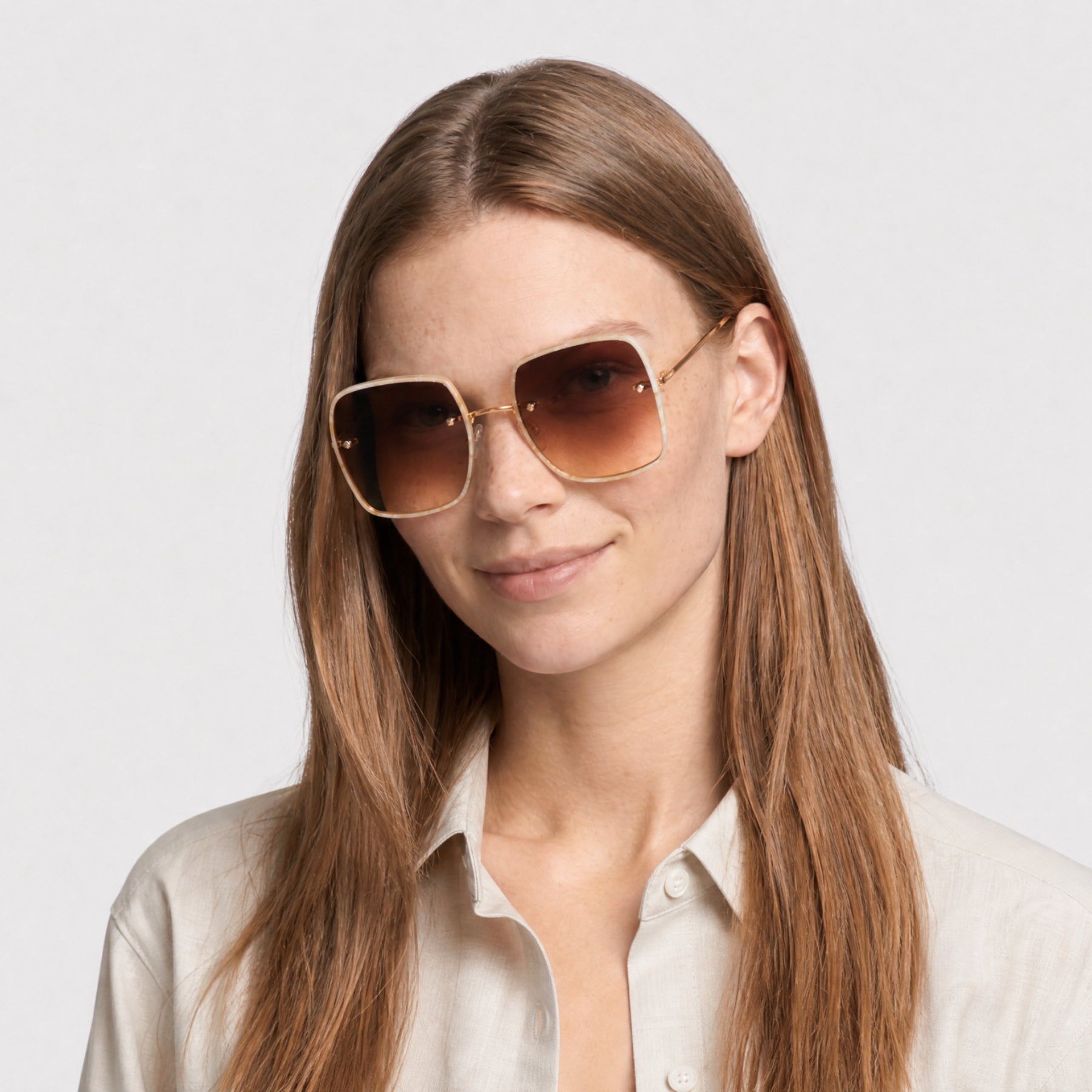 Lunettes de soleil Sharona - Beige Horn & Gradient Brown