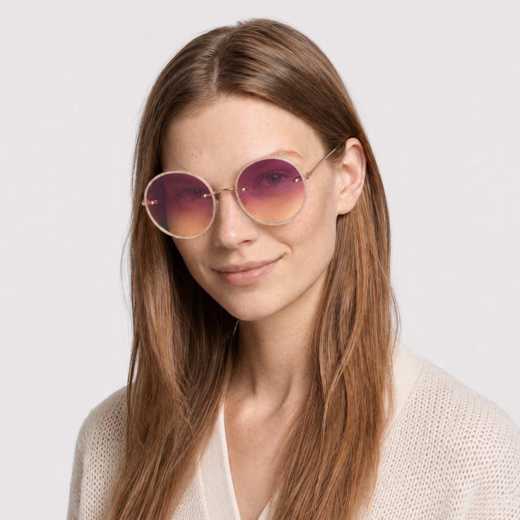 Lunettes de soleil Rigby - Beige Horn & Gradient Bordeaux