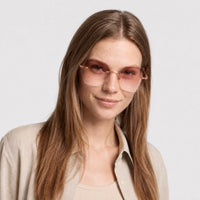 Lunettes de soleil Rhonda - Shiny Rose Gold & Brown