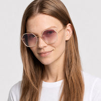 Lunettes de soleil Rhonda - Beige Horn & Bordeaux